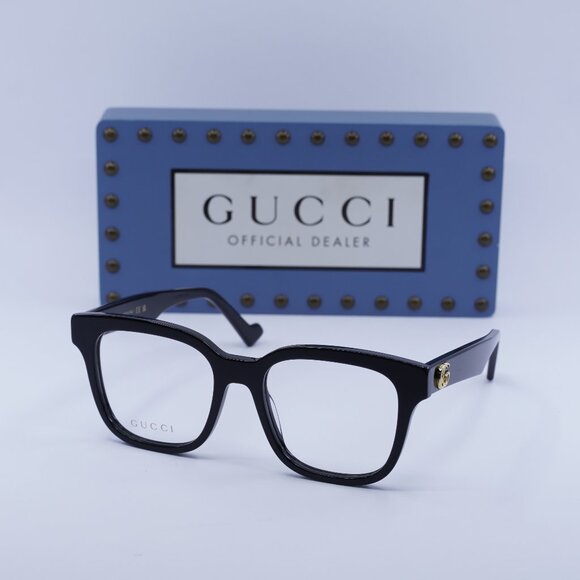 Gucci GG0958O 004 Square Eyeglasses - Black 52mm - Picture 1 of 10
